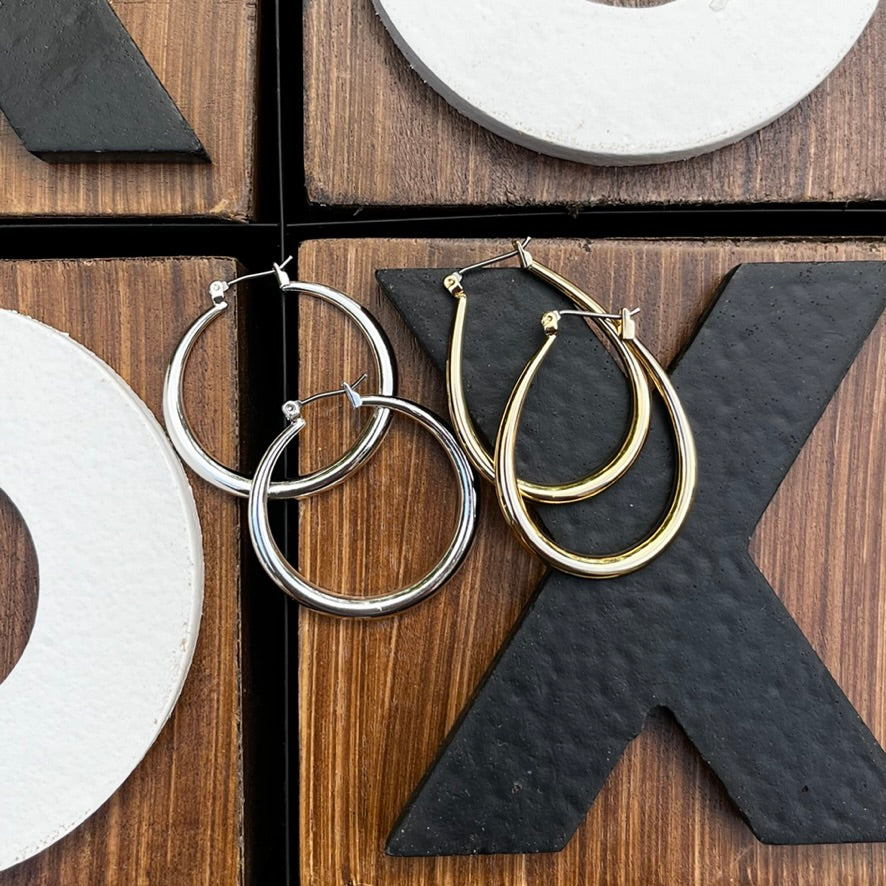 Brass Hollow Hoop - Gold